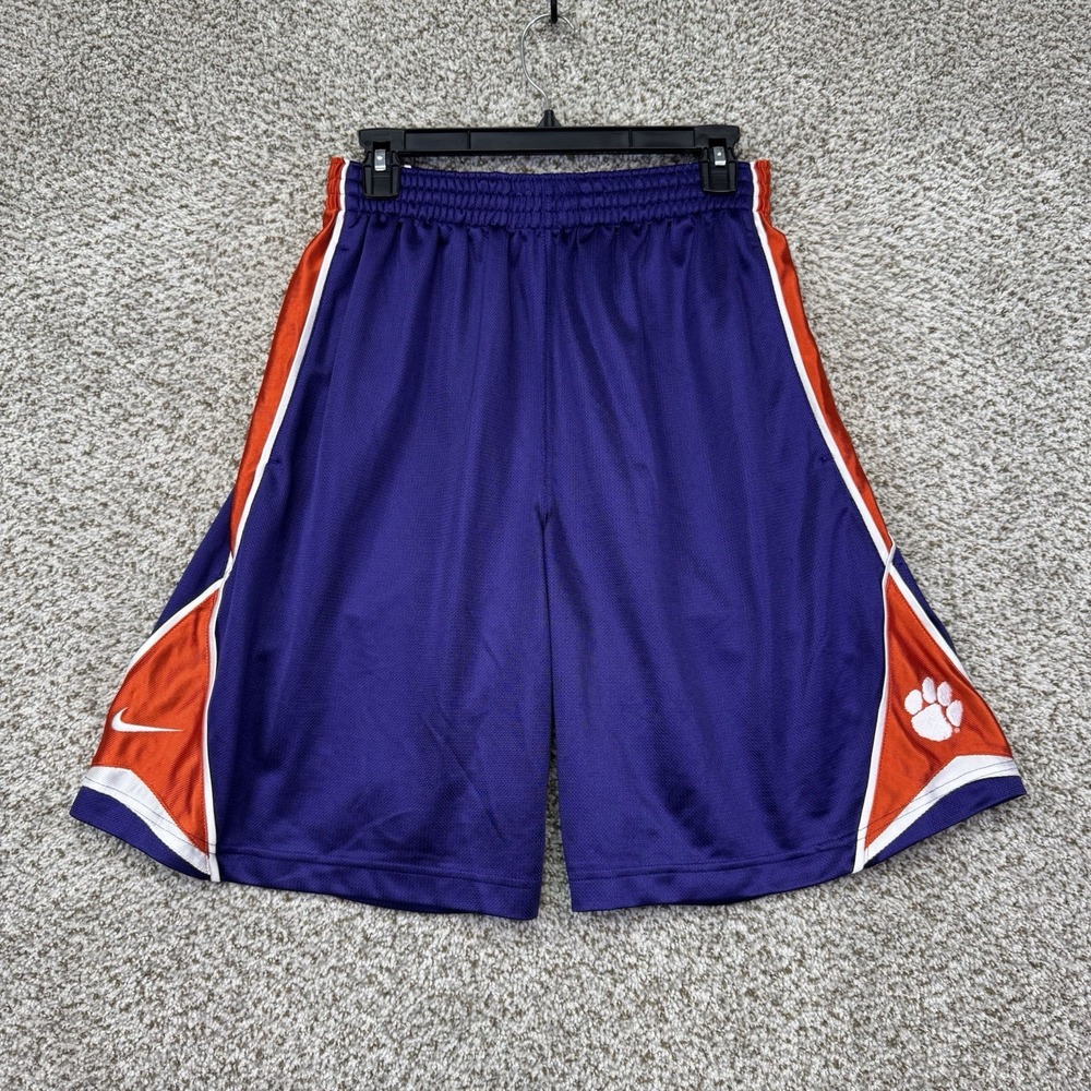 Vintage Clemson Tigers Basketball Shorts Mens Size Small Tiger Paw Nike Team Y2K